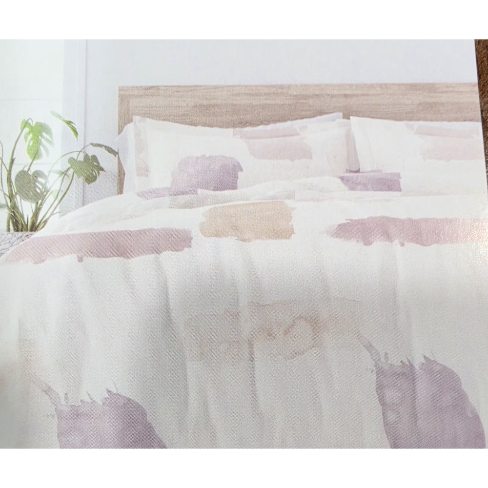 Kaycie Gray Painted Brush 2 Piece Duvet Cover Set Multi Colored Twin NWT